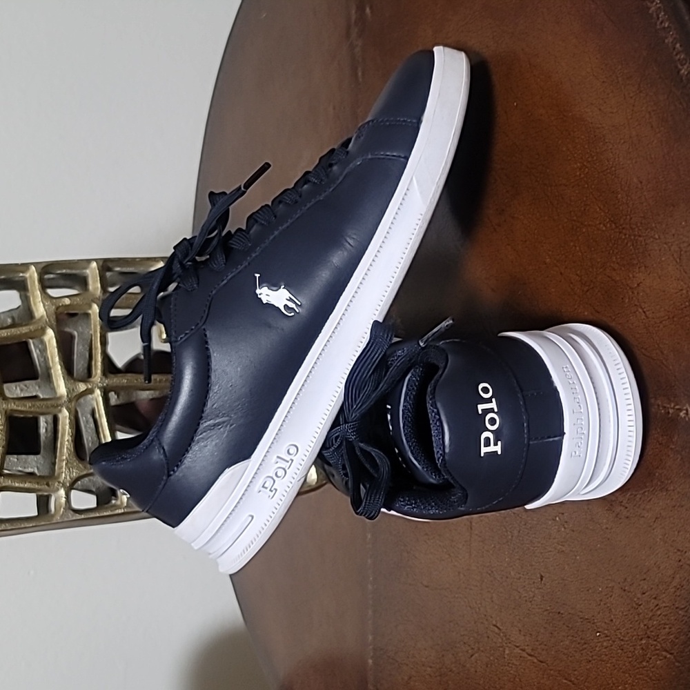 💯 AUTHENTHIC RALPH LAUREN HERITAGE BLUE SNEAKERS SIZE US 7.5 PRE-OWNED